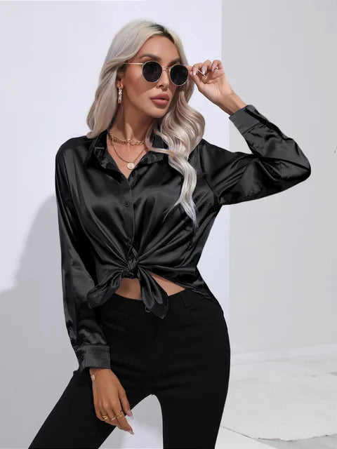 Leah - Elegant satin blouse