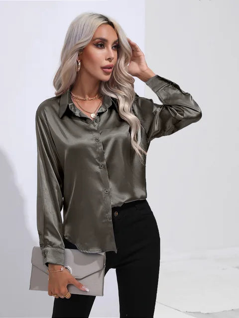 Leah - Elegant satin blouse
