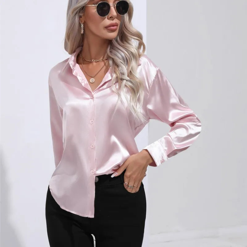 Leah - Elegant satin blouse