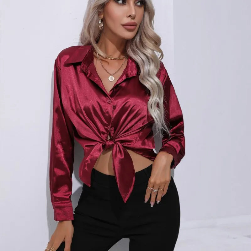 Leah - Elegant satin blouse