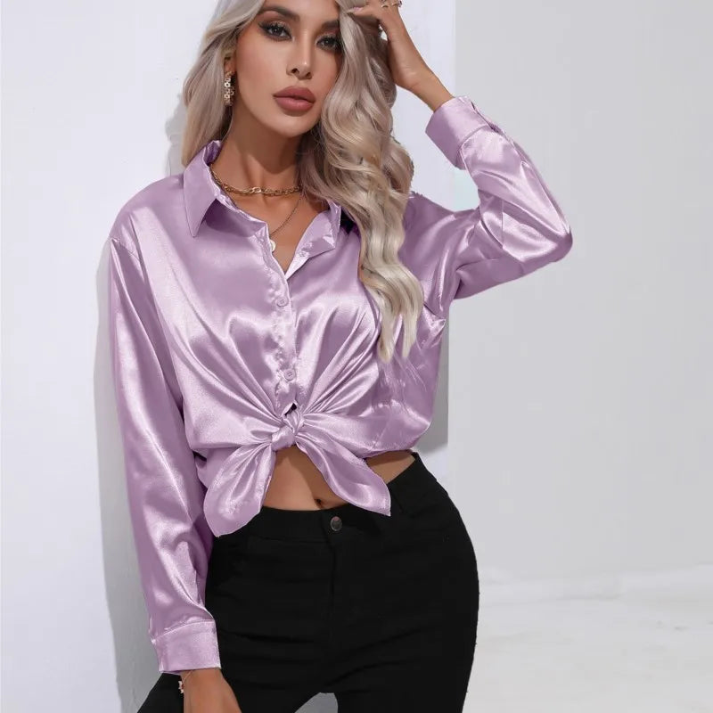 Leah - Elegant satin blouse