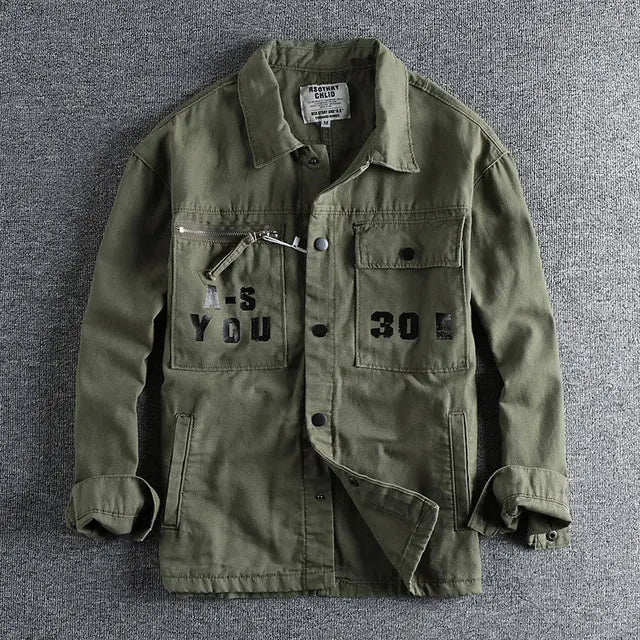 Griffin - Casual utility jacket with typographic accents