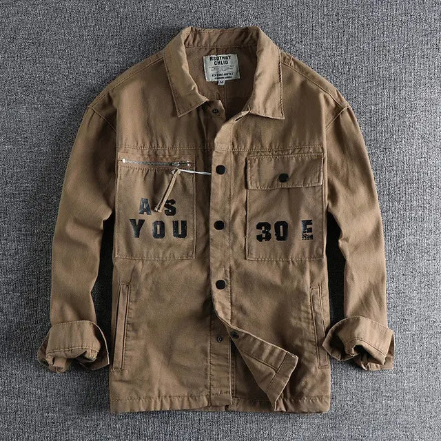 Griffin - Casual utility jacket with typographic accents