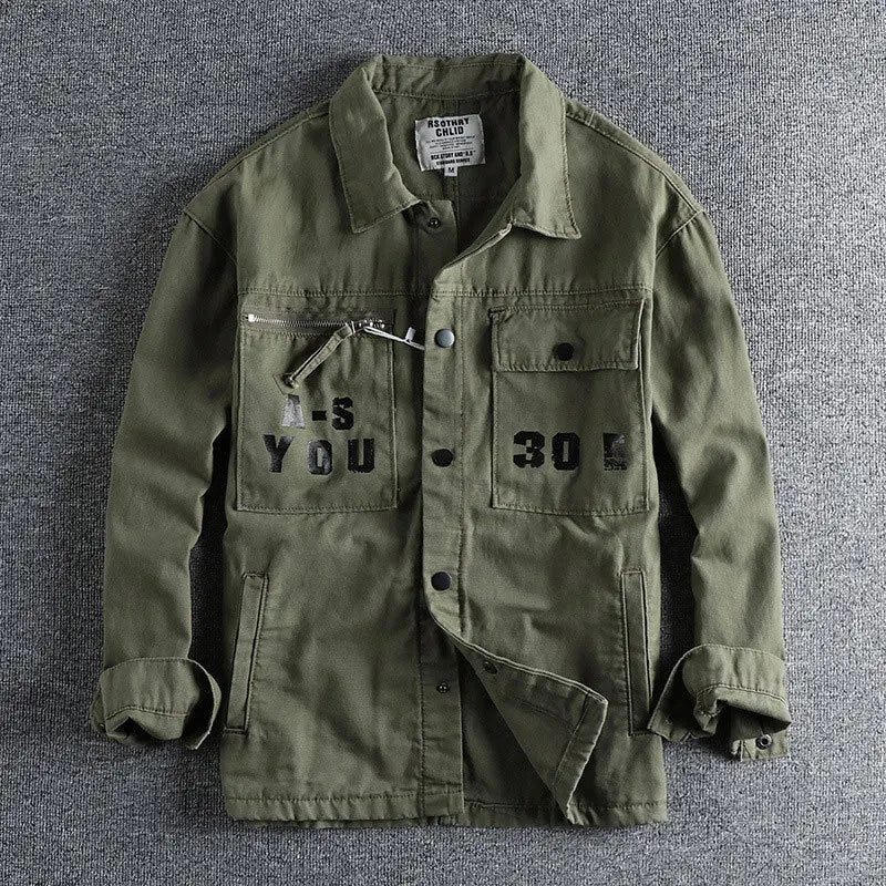 Griffin - Casual utility jacket with typographic accents