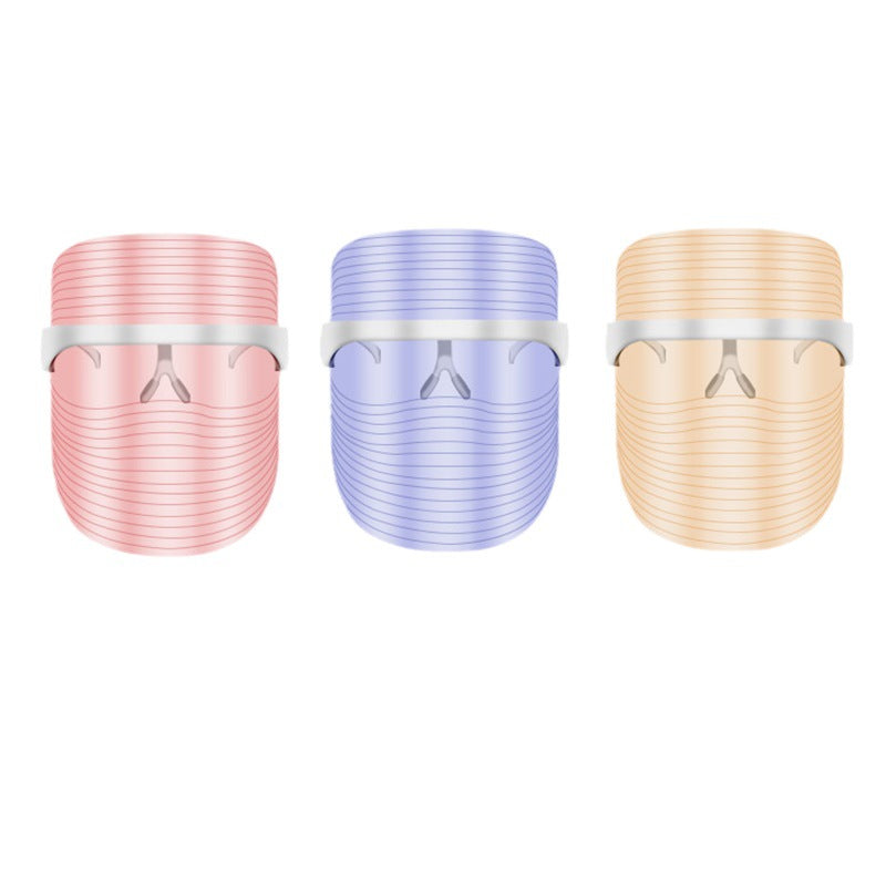 LED Three-color Beauty Mask Household Face Acne Removing Photon Skin Rejuvenation Skin Whitening