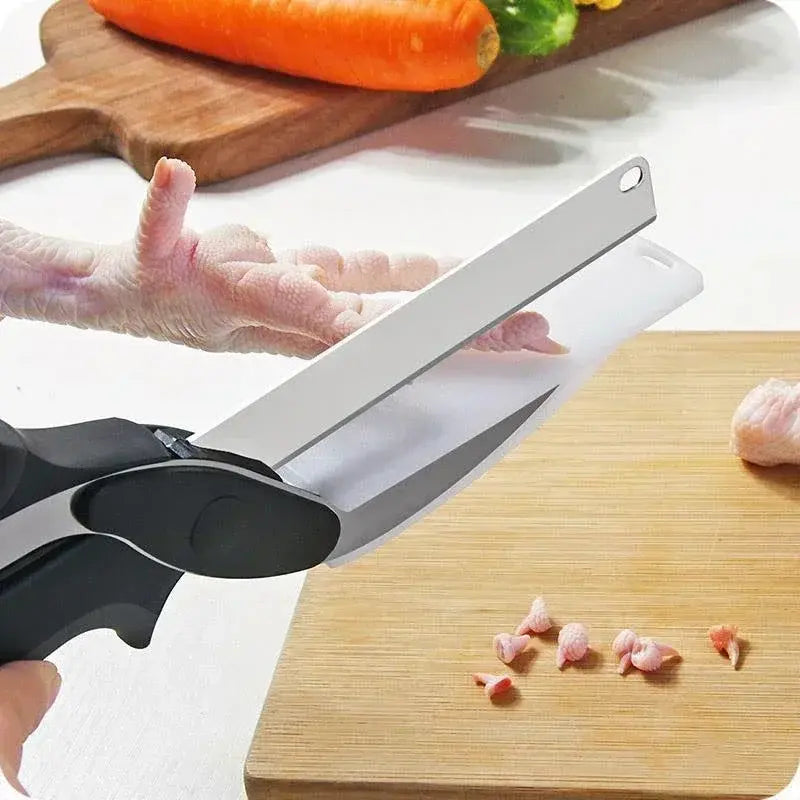 Slim Chopper Scissors  2 In 1 Multi Kitchen Tool Fruit Knife