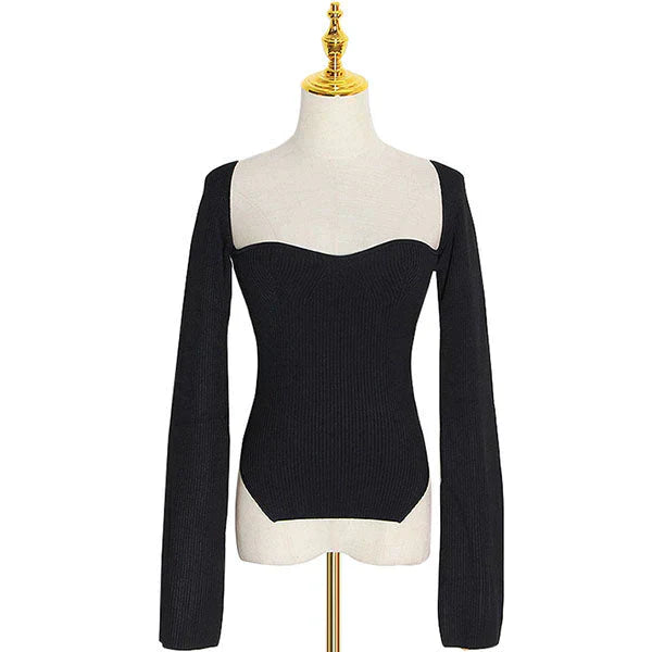 Erich - Knitted jumper with square neckline
