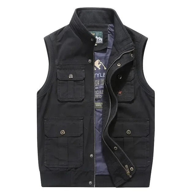 Nathaniel - Men's multi-pocket vintage waistcoat