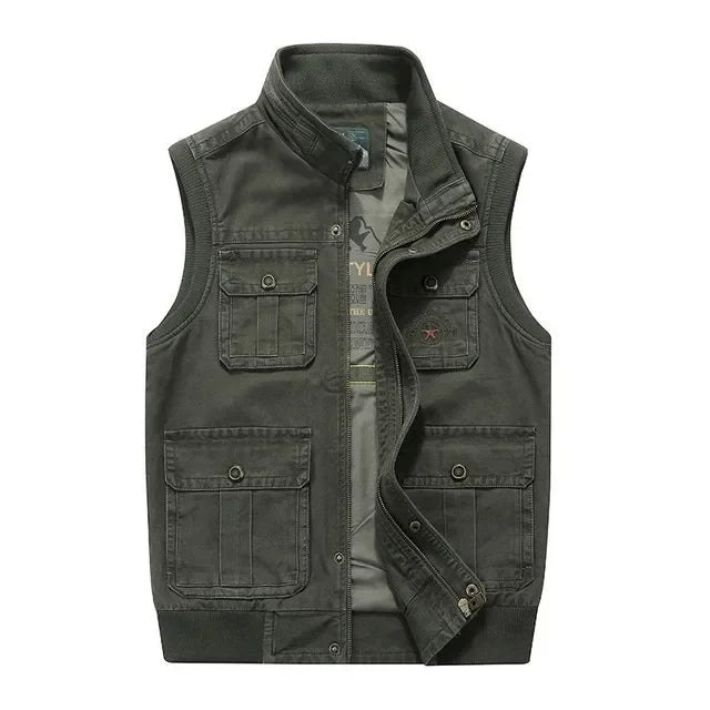 Nathaniel - Men's multi-pocket vintage waistcoat