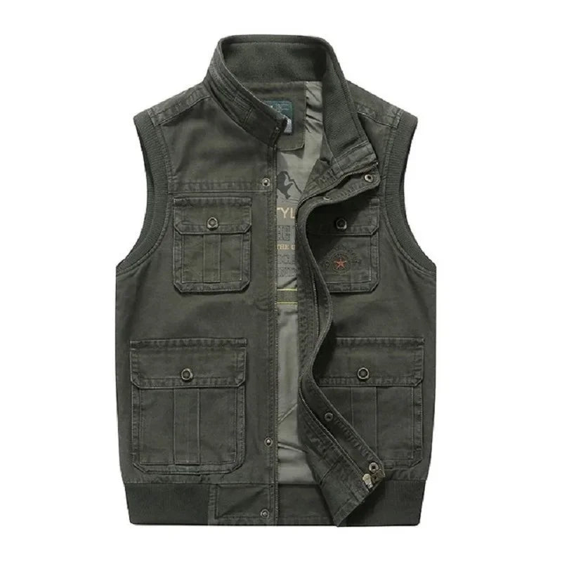 Nathaniel - Men's multi-pocket vintage waistcoat