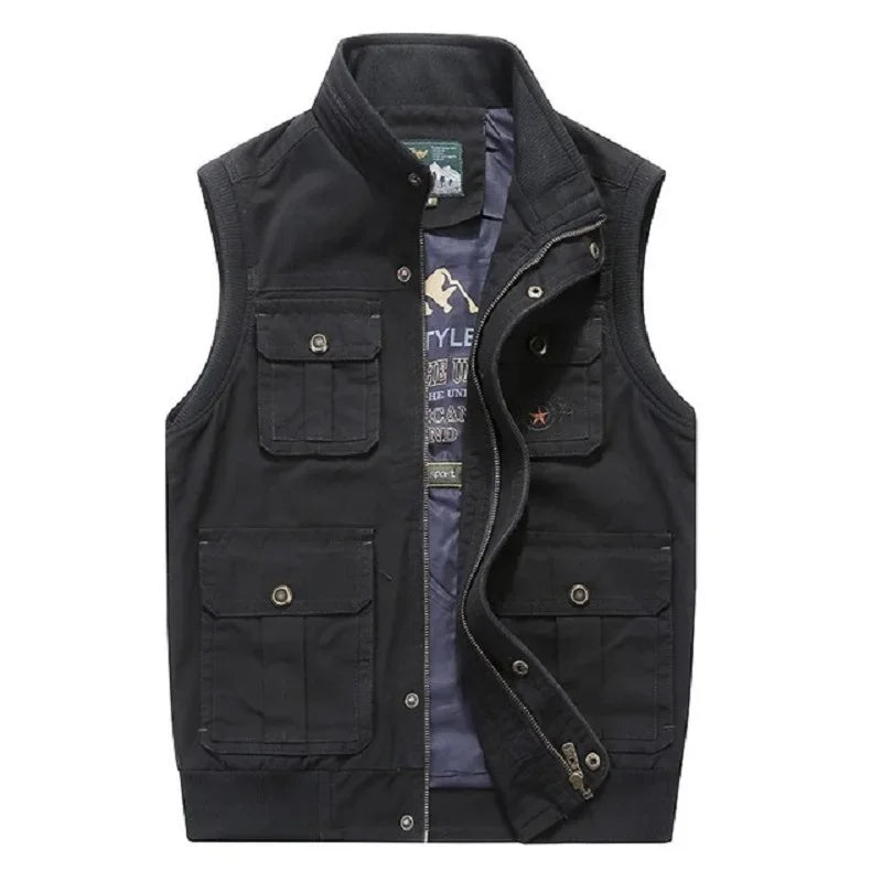Nathaniel - Men's multi-pocket vintage waistcoat