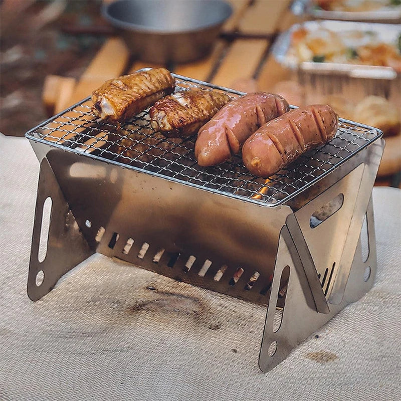 Multifunction Camping BBQ Grill Rack Net Firewood Stove Stainless steel BBQ Grill