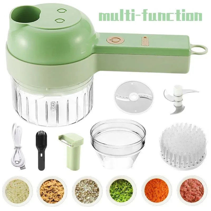 4 in 1 Handheld Electric Vegetable Slicer USB Rechargeable Food Processor