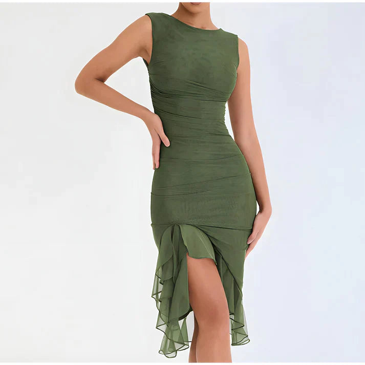 Ginevra - Elegant bodycon dress with ruffles
