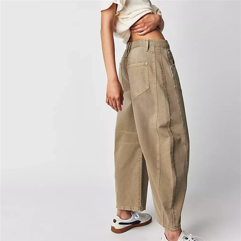 Mia - High-rise utility jeans with wide leg