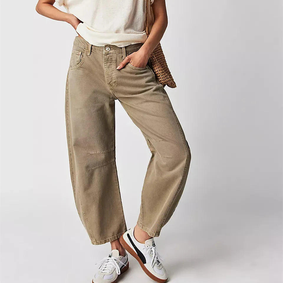 Mia - High-rise utility jeans with wide leg