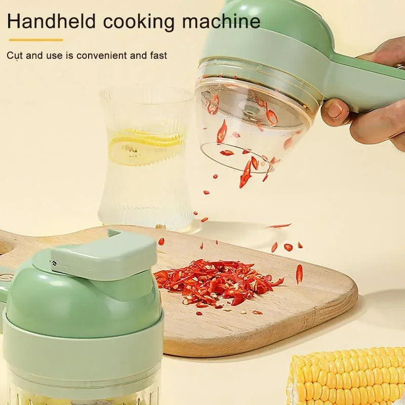 4 in 1 Handheld Electric Vegetable Slicer USB Rechargeable Food Processor
