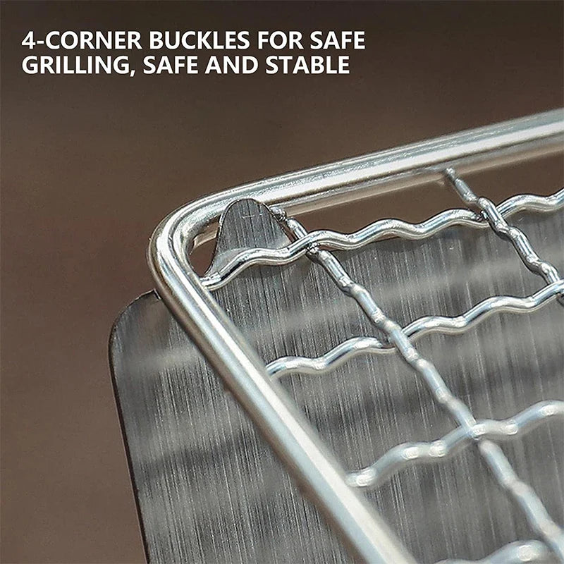 Multifunction Camping BBQ Grill Rack Net Firewood Stove Stainless steel BBQ Grill