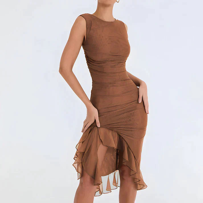 Ginevra - Elegant bodycon dress with ruffles
