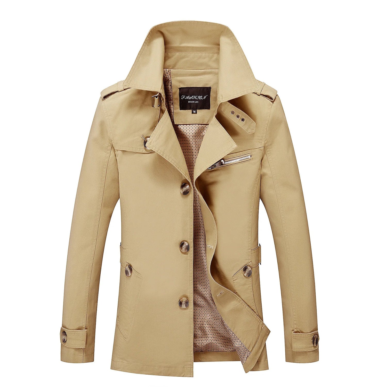 Men's fashionable long trench coat