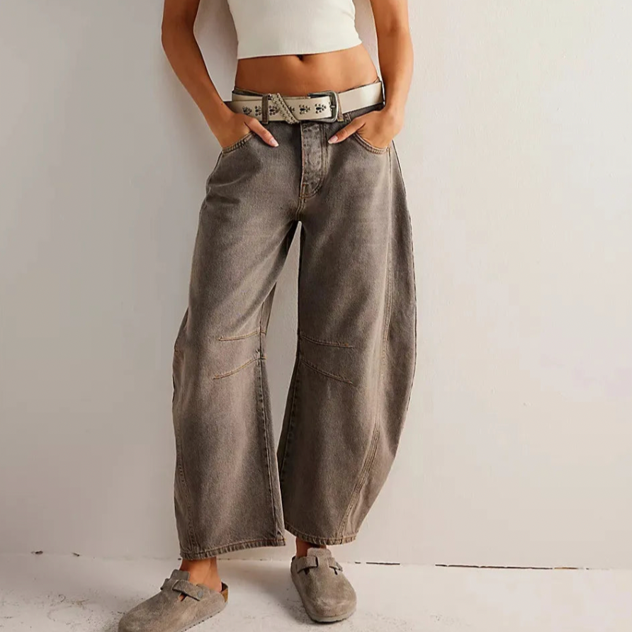 Mia - High-rise utility jeans with wide leg