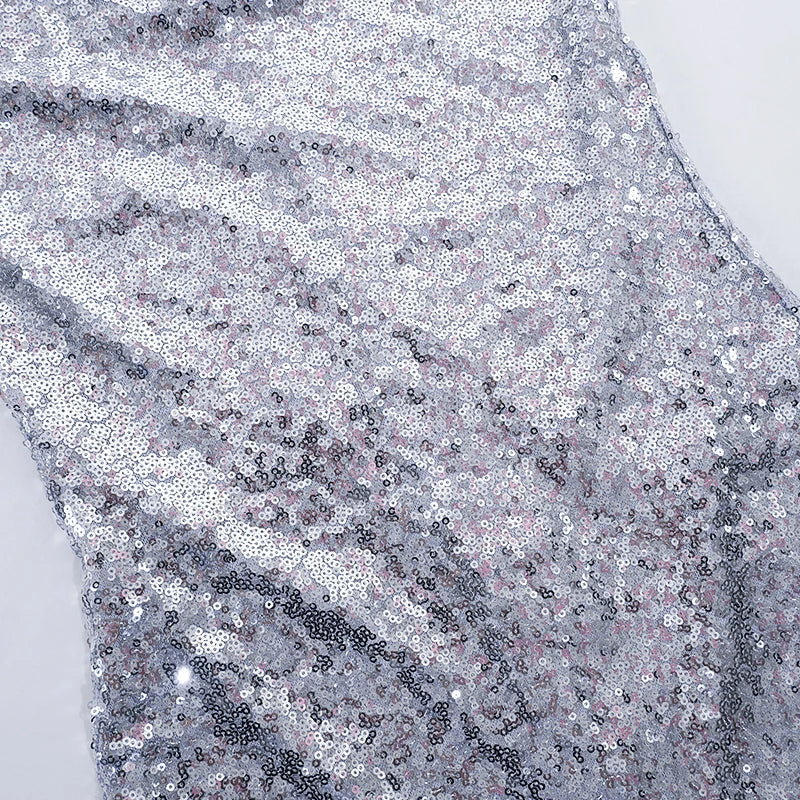 Evelina - Glittering sequin jumpsuit with strapless cut