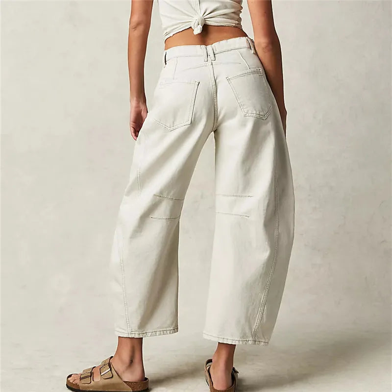 Mia - High-rise utility jeans with wide leg