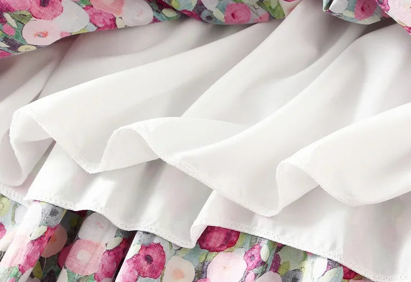 Colourful boho A-line long skirt