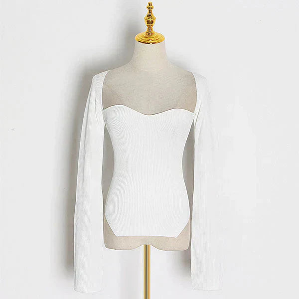 Erich - Knitted jumper with square neckline