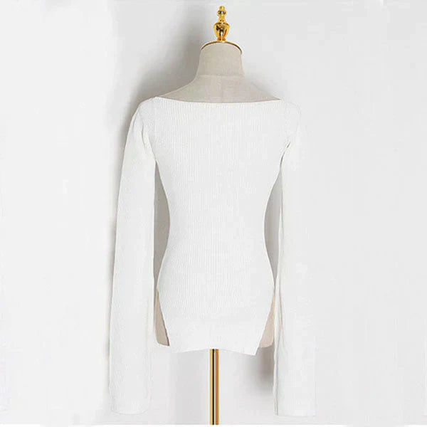 Erich - Knitted jumper with square neckline