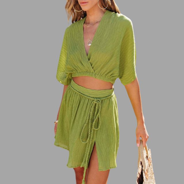 Coreen - Structured wrap top set