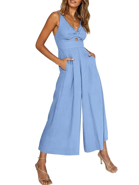 Kyra - Elegant sleeveless jumpsuit with wide leg