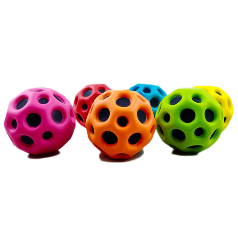 Anti-fall Moon Shape Porous Bouncy Ball Kids Indoor Outdoor Toy Ergonomic Design
