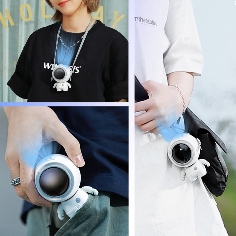 Astronaut Small Fan Handheld Hanging Neck Creative Bladeless Mini Fan
