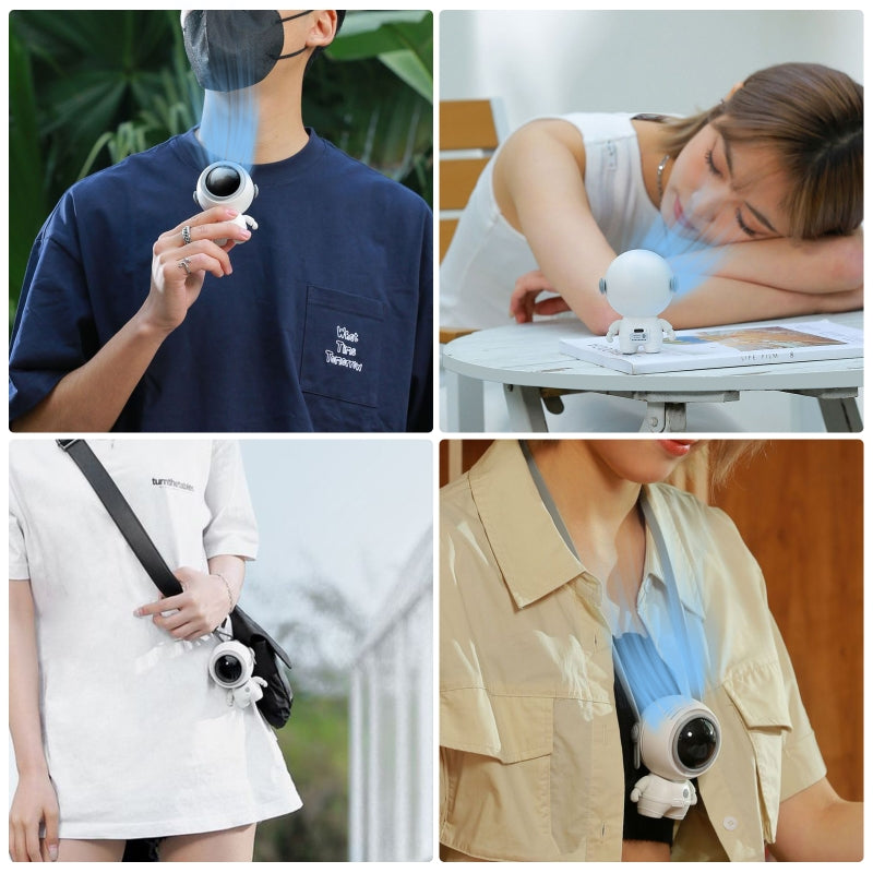 Astronaut Small Fan Handheld Hanging Neck Creative Bladeless Mini Fan