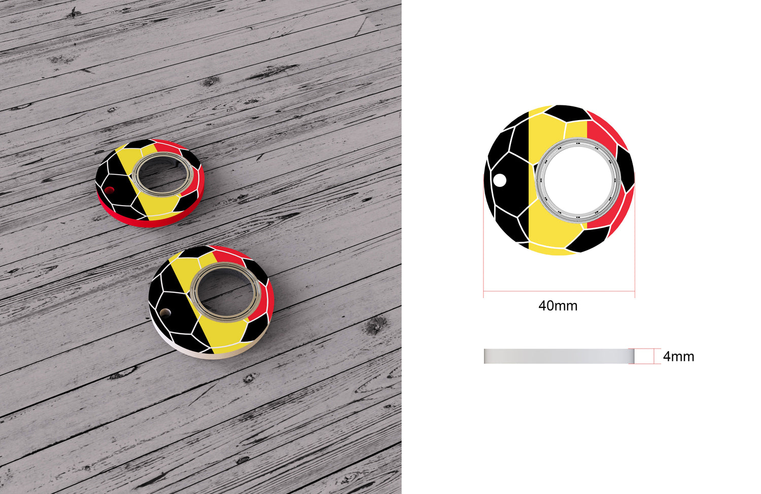 Creative Football World Cup Fidget Spinner Keychain