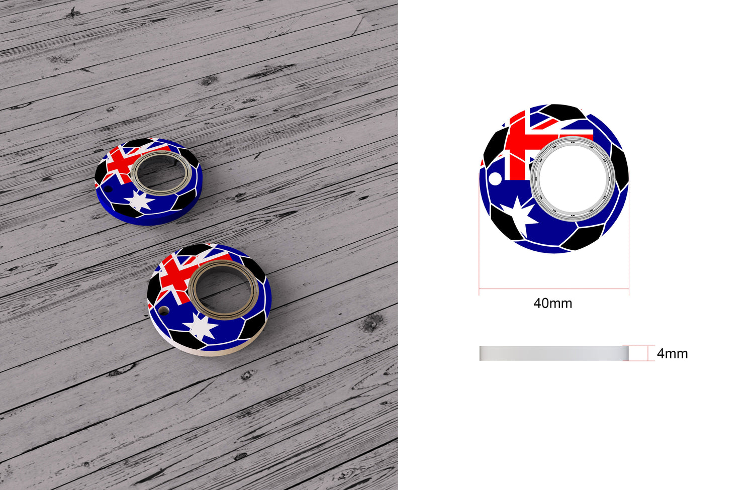 Creative Football World Cup Fidget Spinner Keychain