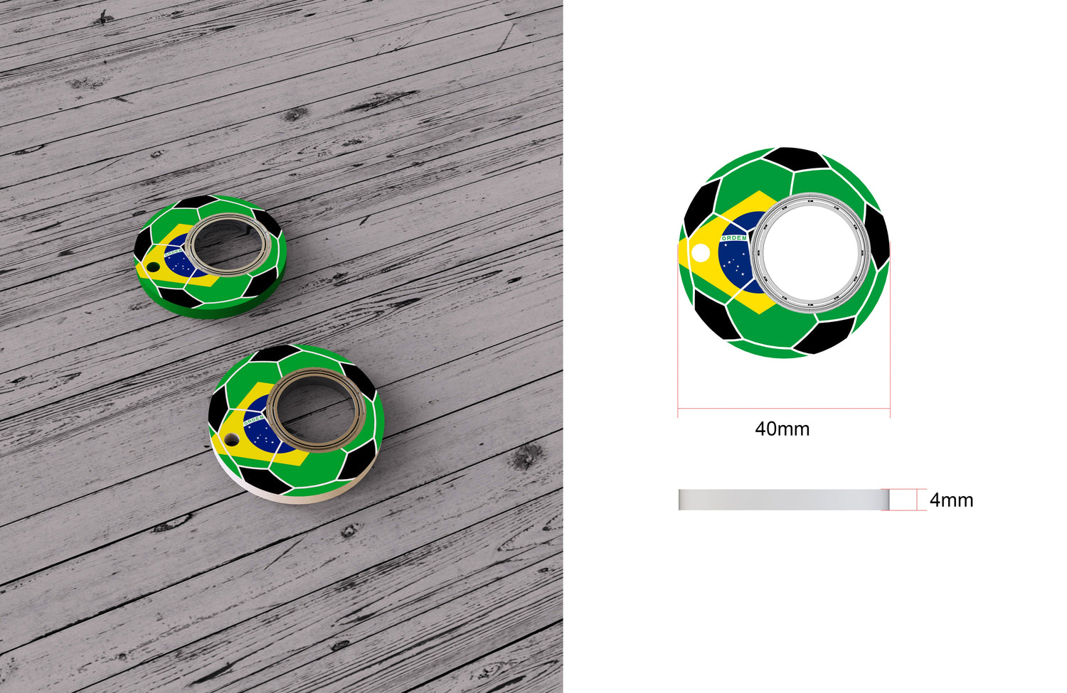 Creative Football World Cup Fidget Spinner Keychain