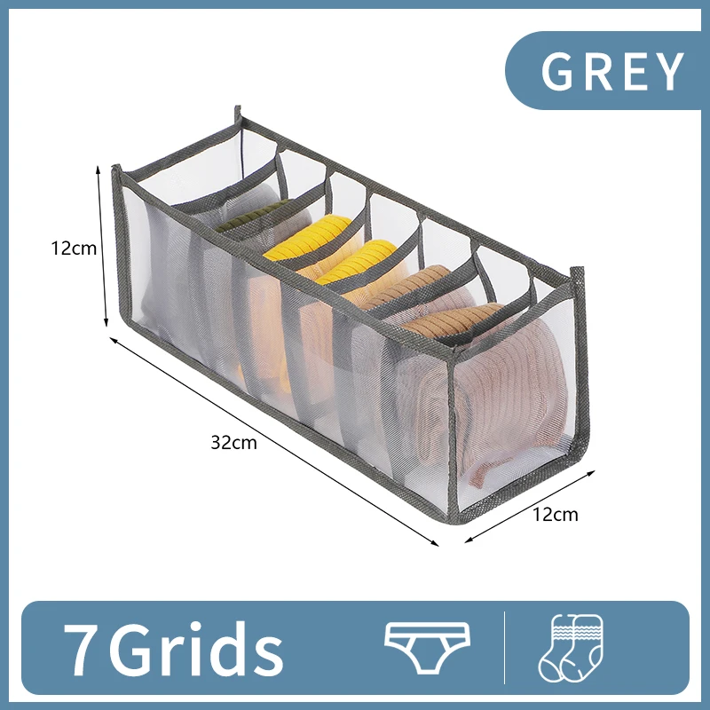 7-Grid Foldable Drawer Organizer for Dorm Closet