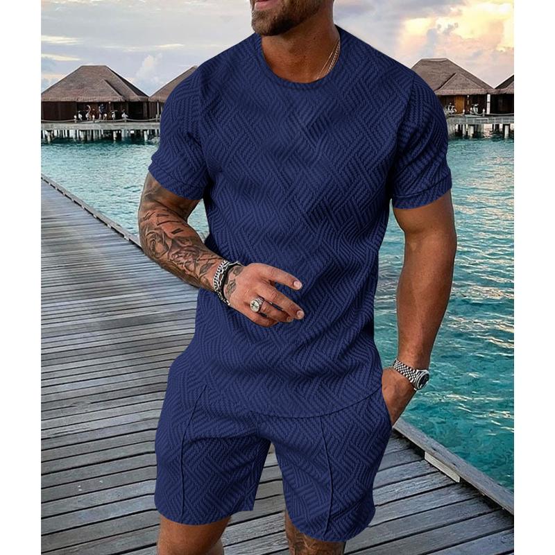 Men's Round Neck Short Sleeve Casual Sports Set 31248826L