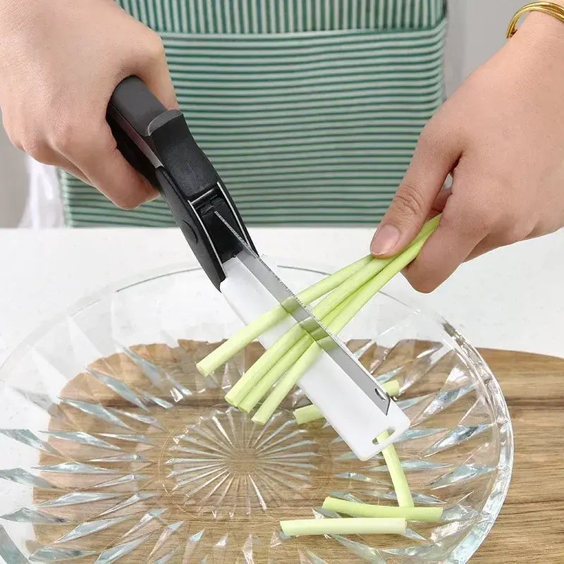 Slim Chopper Scissors  2 In 1 Multi Kitchen Tool Fruit Knife