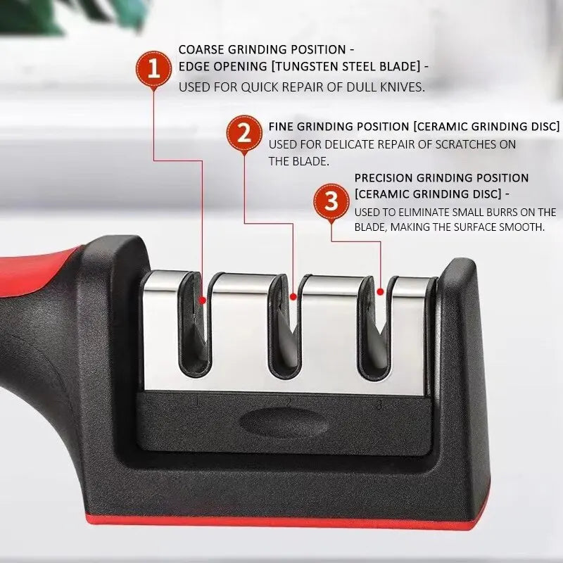 3-Segment Type Knife Sharpener