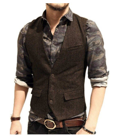 Dominic - Sleeveless waistcoat with textured details