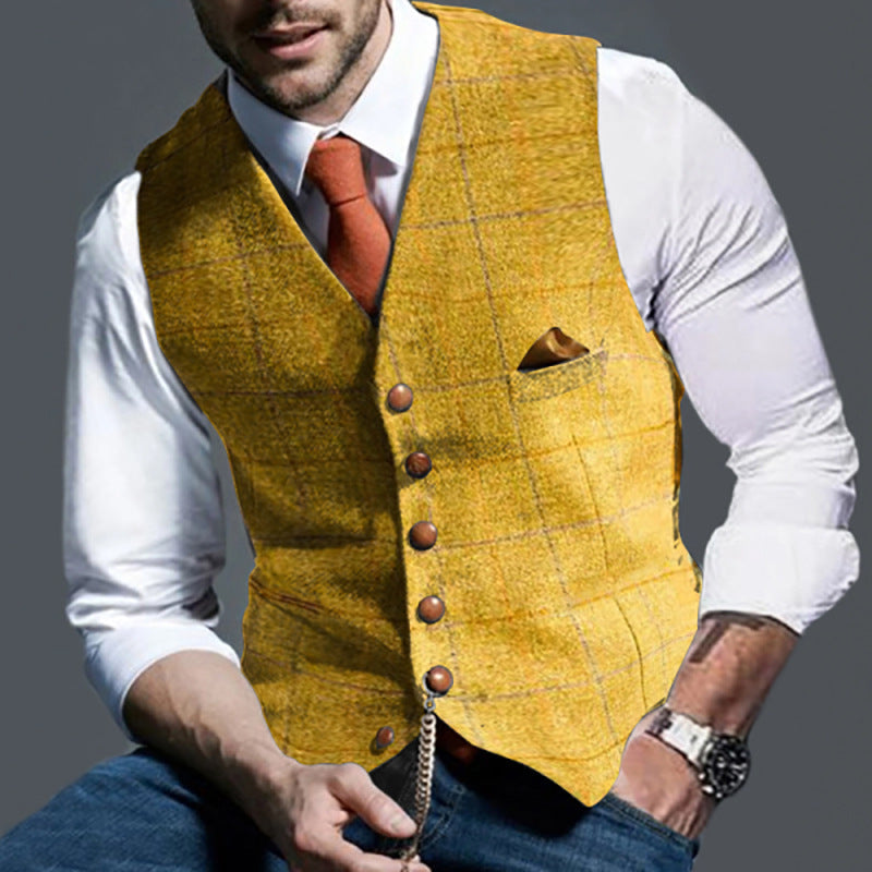 Fidel - Sleeveless men's waistcoat with classic turn-up sleeves