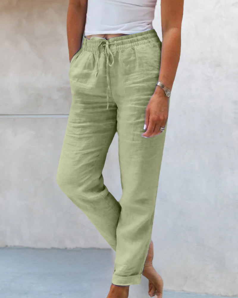 Marisol - Solid-coloured straight-leg trousers