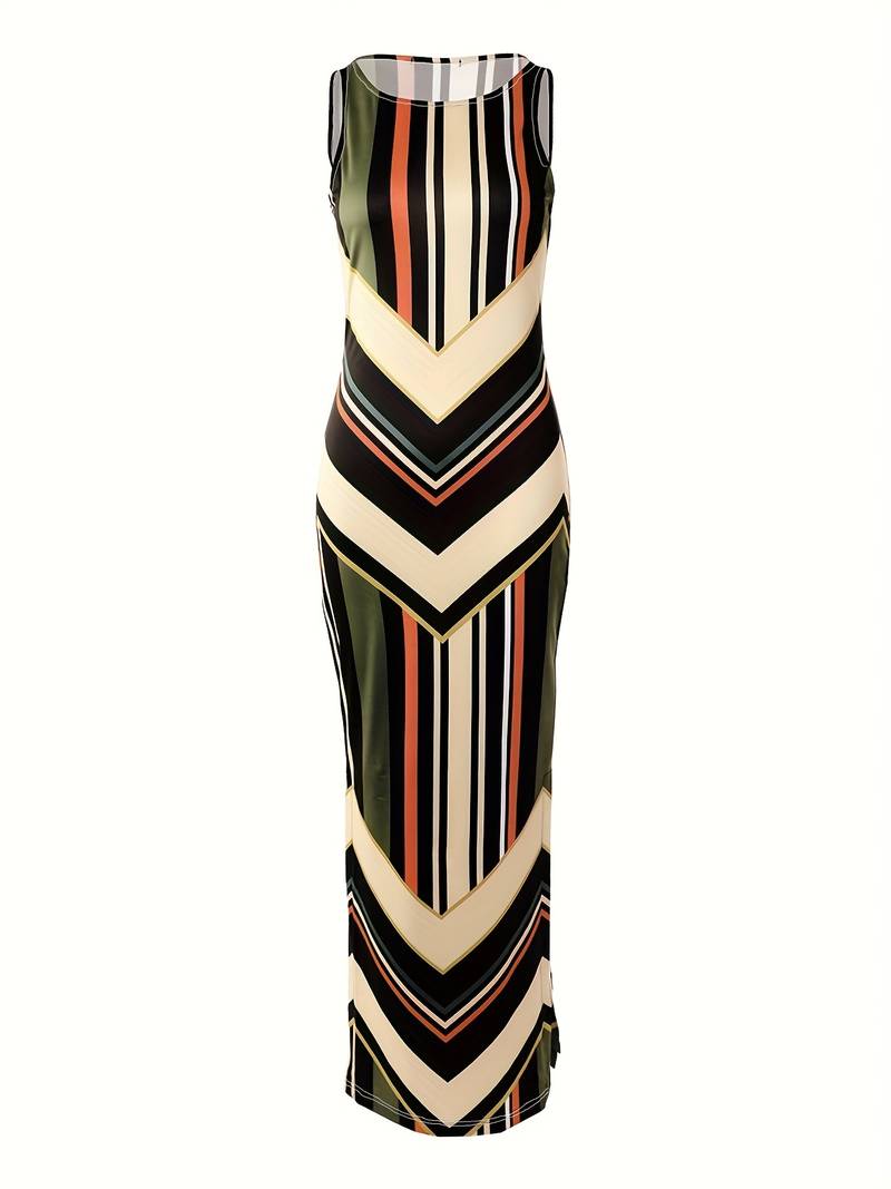 Wandra - Striped maxi dress with pattern