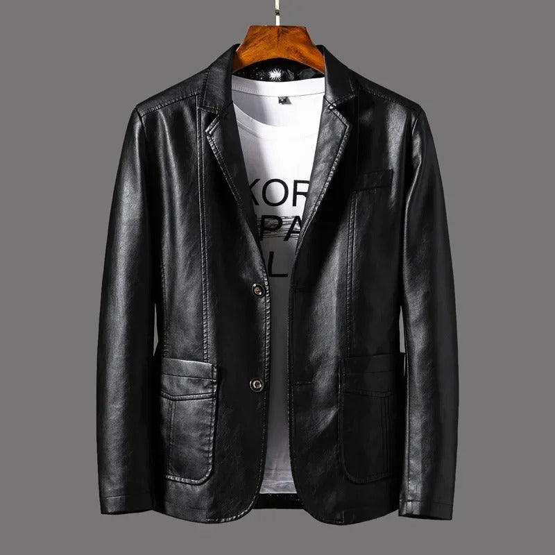 Classic leather jacket for men