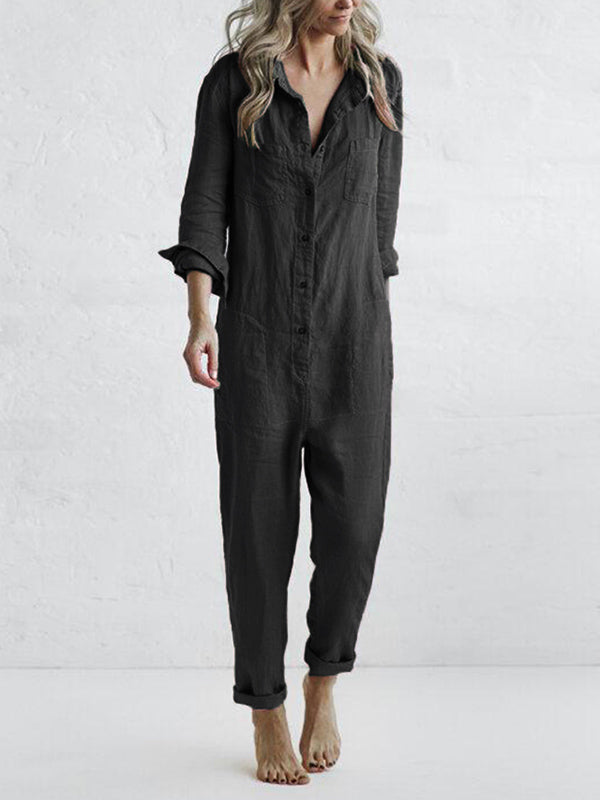 Casual Long Sleeve Jumpsuit