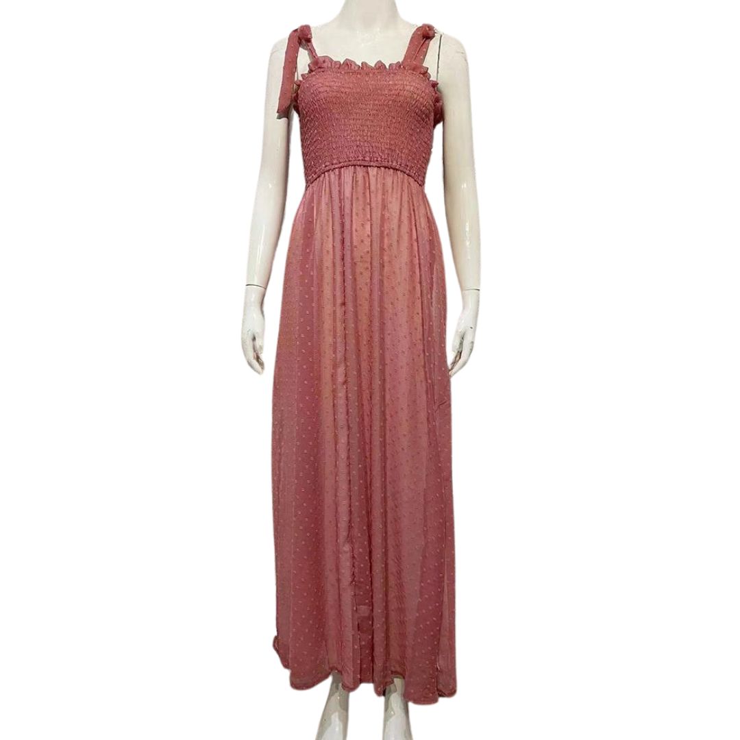 Lara - Airy maxi dress with a delicate polka dot pattern