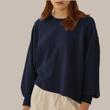 Mira - Classic crewneck sweatshirt with balloon sleeves